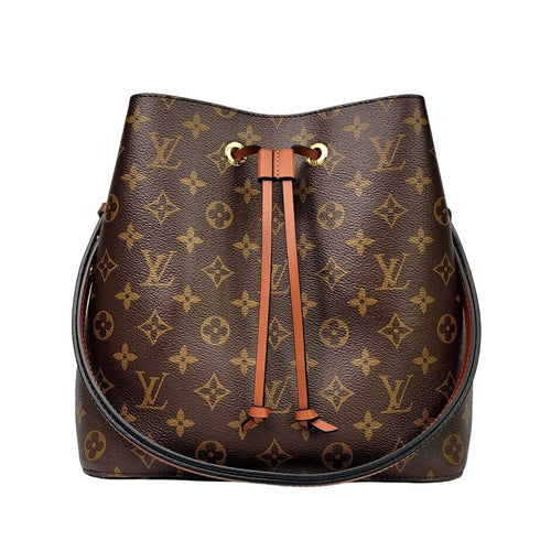 Louis Vuitton NeoNoe MM Monogram Caramel Brown Leather Shoulder Bag