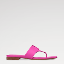 Louis Vuitton Pink Mare Flat Thong With Gold-and-Leather LV Initials Accessory - BEAUTY BAR