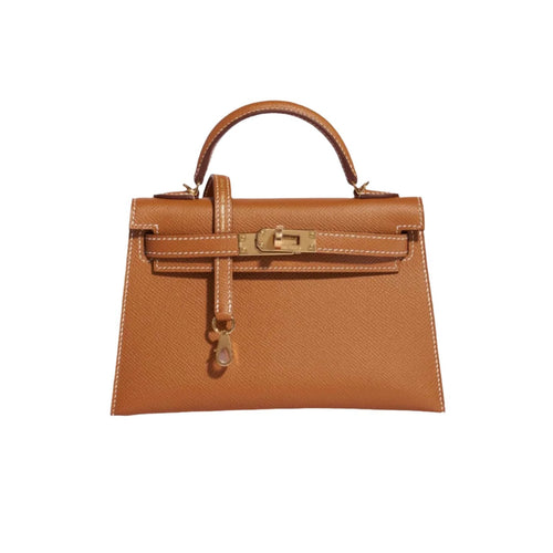 Hermès Mini Kelly In Epsom Leather In Light Brown With Gold Hardware