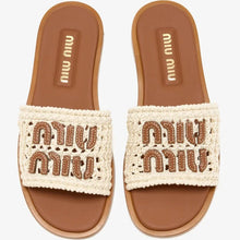 Miu Miu Crochet And Leather Slide Sandals