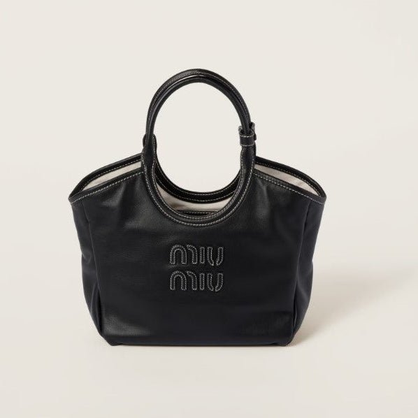 Miu Miu IVY Leather Bag Black Small - BEAUTY BAR