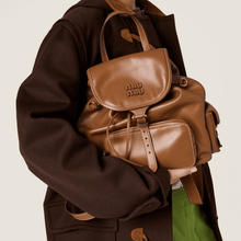Miu Miu Leather Backpack Cognac - BEAUTY BAR