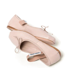 Miu Miu Logo Leather Ballet Flats In Beige