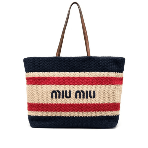 Miu Miu Logo-Print Tote Bag