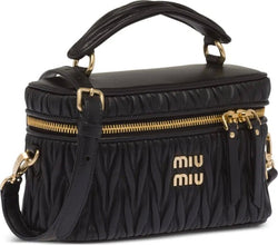 Miu Miu Matelassé Leather Mini Bag – Black - BEAUTY BAR