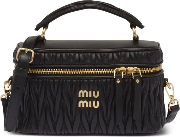 Miu Miu Matelassé Leather Mini Bag – Black - BEAUTY BAR