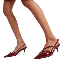 Miu Miu Patent Leather Slingback Pumps in Burgundy - BEAUTY BAR