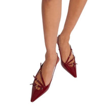 Miu Miu Patent Leather Slingback Pumps in Burgundy - BEAUTY BAR