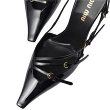 Miu Miu Patent Leather Slingbacks With Buckles - BEAUTY BAR