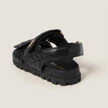 Miu Miu Sporty Matelassé Nappa Leather Sandals