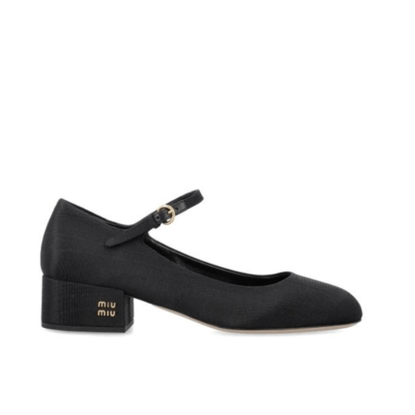 Miu Miu Women's Black Canvas Leather - Lined Mary Jane Pumps - BEAUTY BAR