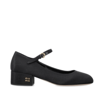 Miu Miu Women's Black Canvas Leather - Lined Mary Jane Pumps - BEAUTY BAR