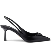 Prada Leather Slingback Pumps Black Heels