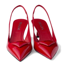 Sale Prada Saffiano Patent Leather Slingback Pumps Cherry Red 75mm