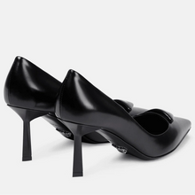Prada Black Leather Heels Pumps Featuring a Distinctive Padded Triangle Logo - BEAUTY BAR