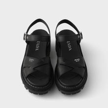 Prada Crisscross Leather Platform Sandals - BEAUTY BAR