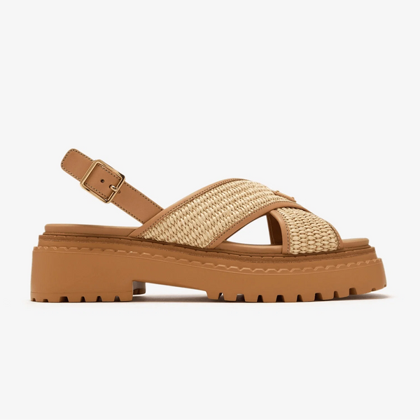 Prada Cross-Strap Platform Sandals Neutrals - BEAUTY BAR
