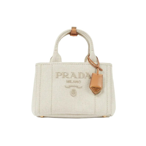 Prada Jardinière Small Linen Blend Bag