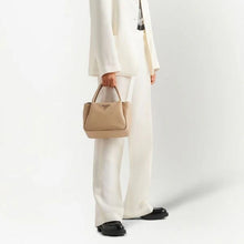 Prada Logo Lettering Top Handle Beige Bag