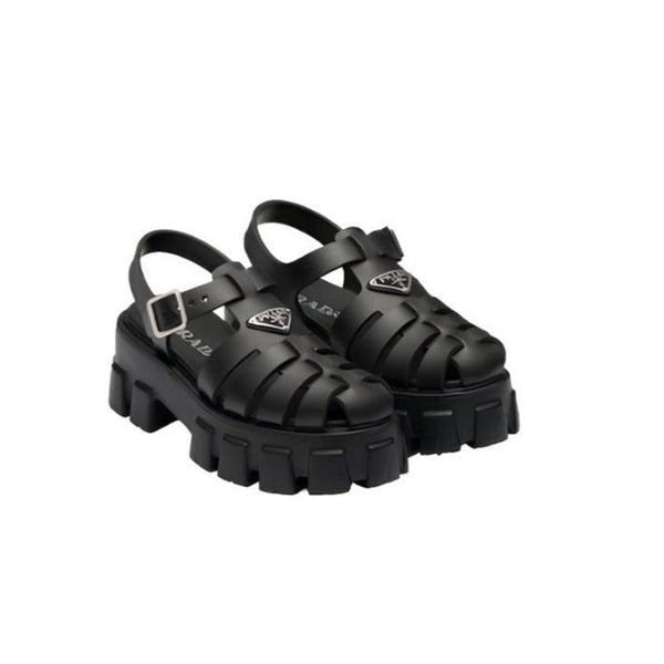 Prada Monolith Caged Rubber Sandals - BEAUTY BAR