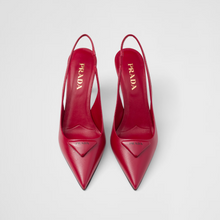 Sale Prada Saffiano Patent Leather Slingback Pumps Cherry Red 75mm