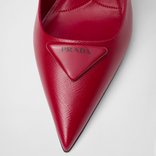 Sale Prada Saffiano Patent Leather Slingback Pumps Cherry Red 75mm