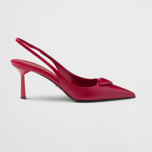 Sale Prada Saffiano Patent Leather Slingback Pumps Cherry Red 75mm