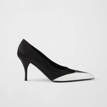 Prada Satin & Metallic Leather Pumps – Black Designer Heels