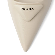 Prada Saffiano Patent Leather Slingback Pumps Beige