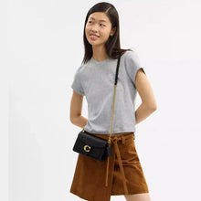 Coach Tabby Chain Leather Clutch Crossbody