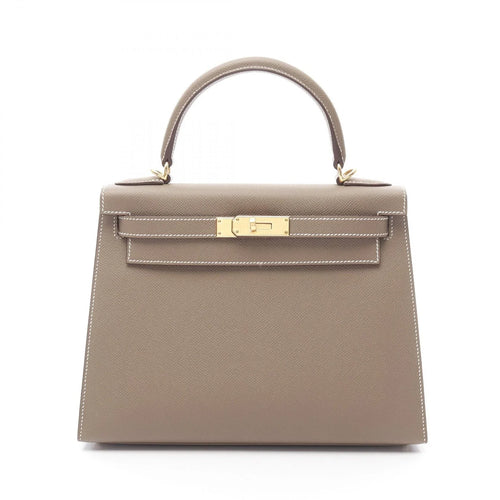 Hermès Kelly Handbag B Outside Stitched Epsom Leather Etoupe
