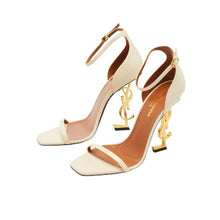 Saint Laurent Cream Leather Opyum Sandals - BEAUTY BAR