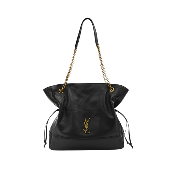 Saint Laurent Jamie Shopping Bag – Black Quilted Leather with Tonal YSL Logo | Luxury Designer Tote - BEAUTY BAR