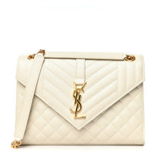 Saint Laurent Medium Envelope Gold Chain Shoulder White Bag - BEAUTY BAR