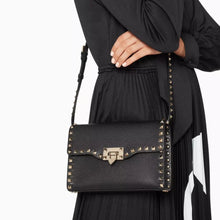 Valentino Black Garavani Small Rockstud Crossbody Bag in Grainy Leather - BEAUTY BAR