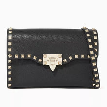 Valentino Black Garavani Small Rockstud Crossbody Bag in Grainy Leather - BEAUTY BAR