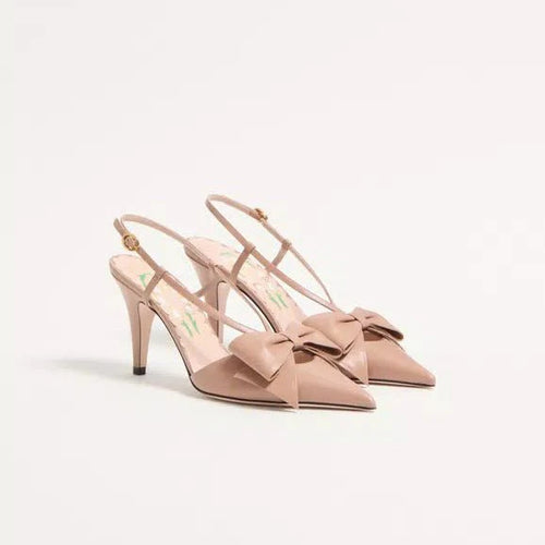 Valentino Bowow Slingback Pumps In Leather