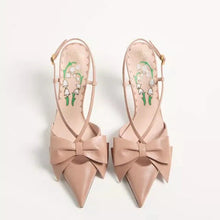 Valentino Bowow Slingback Pumps In Leather - BEAUTY BAR