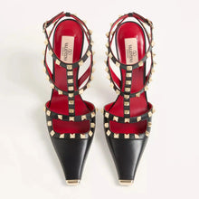 Valentino Garavani Black Leather Rockstud Cage Pumps - BEAUTY BAR