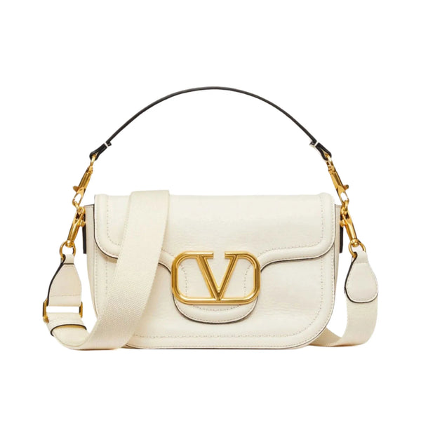Valentino Garavani Loco VLogo Shoulder Bag in Grained Leather - BEAUTY BAR