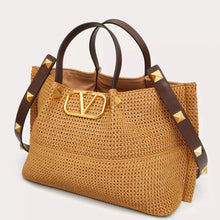 Valentino Garavani Medium Shopping Bag In Synthetic Raffia - BEAUTY BAR