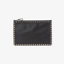 Valentino Garavani Rockstud Large Flat Pouch Bag - Black - BEAUTY BAR
