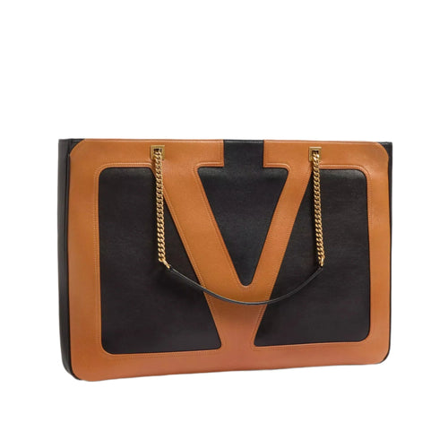 Valentino Garavani Viva Superstar Leather Shopper Black