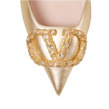 Valentino Garavani VLogo Signature Metallic Leather Pumps - BEAUTY BAR