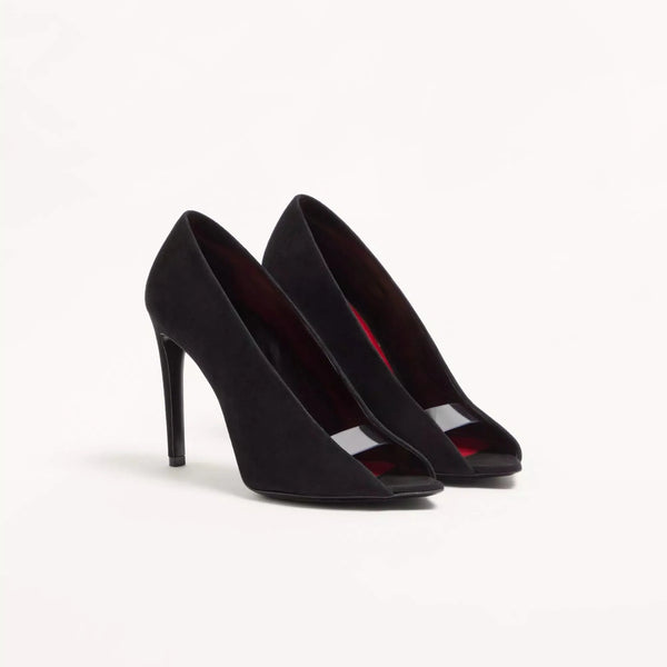 Valentino Open Toe Revealed Suede Pumps 105mm - BEAUTY BAR