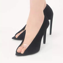 Valentino Open Toe Revealed Suede Pumps 105mm - BEAUTY BAR