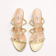 Valentino Rockstud Slide Sandal In Laminated Leather - BEAUTY BAR