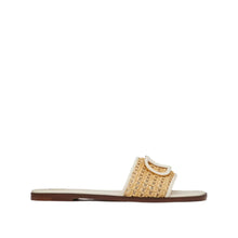 Valentino V Logo 80mm Woven Raffia Slide Slipper - BEAUTY BAR
