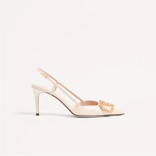 Valentino Vlogo Signature Slingback Leather Pump With Jewel Logo