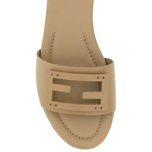 Women's Natural Ff Logo Plaque Open Toe Sandals - BEAUTY BAR